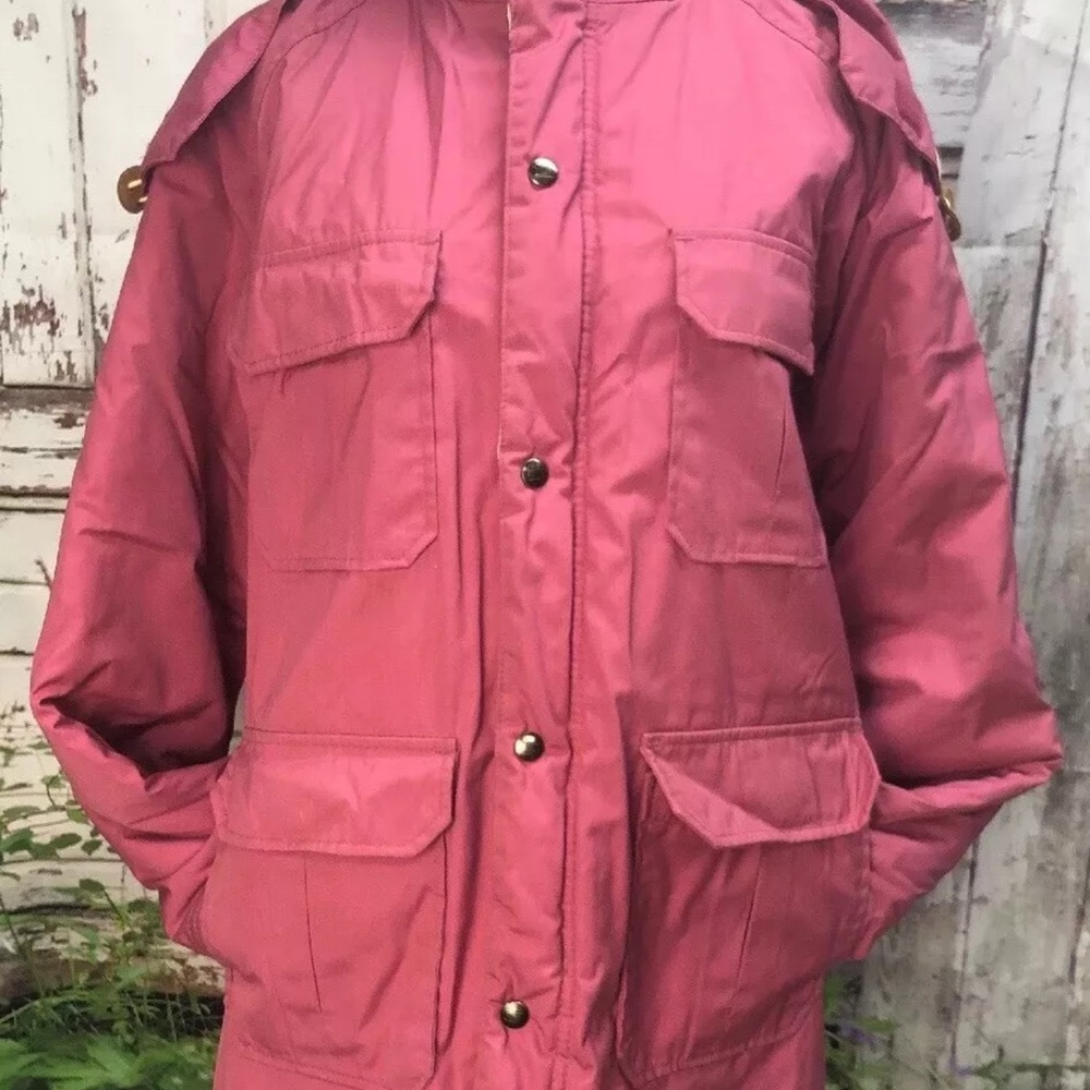 Vintage Woolrich Women’s Pink Rose Parka Coat Jacket Size Lg